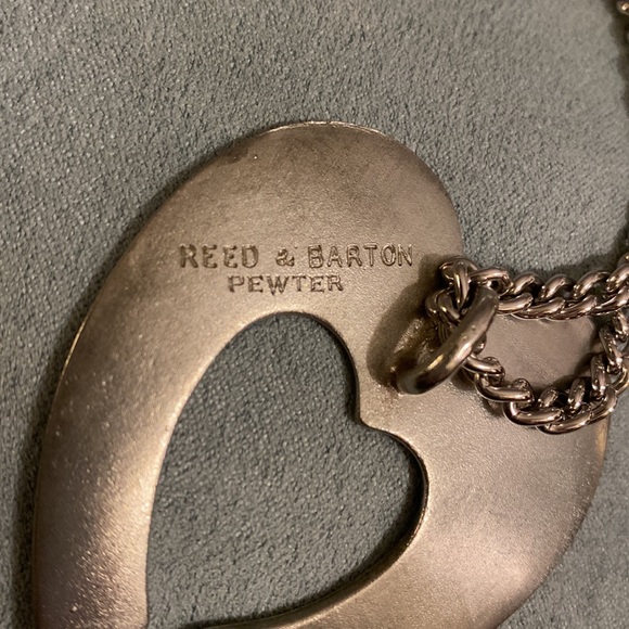 VINTAGE REED & BARTON                         PEWTER Open Heart 23 1/2” Necklace - Picture 4 of 5